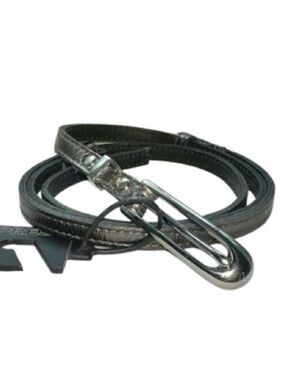 Express Metallic Grey Adjustable Leather Belt Size S/M